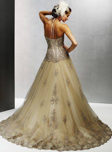 Champagne-Colored-Wedding-Dress